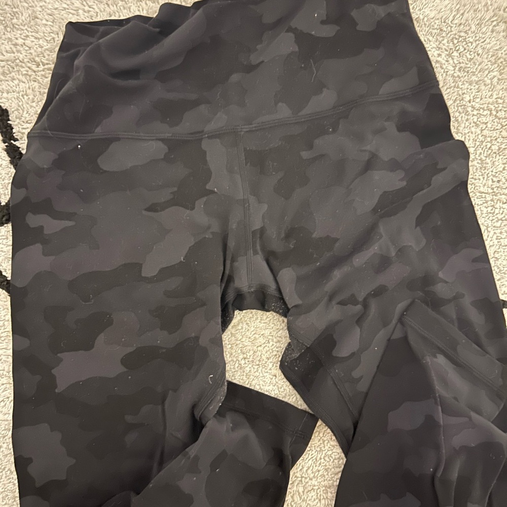 Kids Black Camouflage Leggings